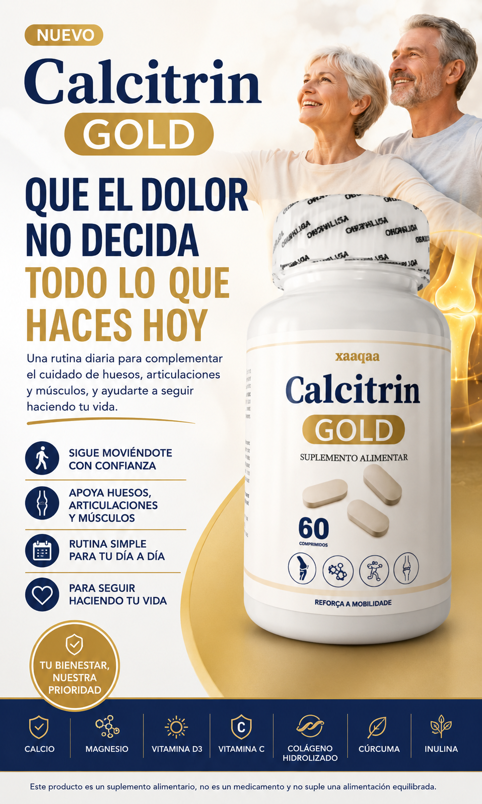 CALCITRIN GOLD™: Fortalece Huesos Articulaciones y Musculo — 60 CAPS