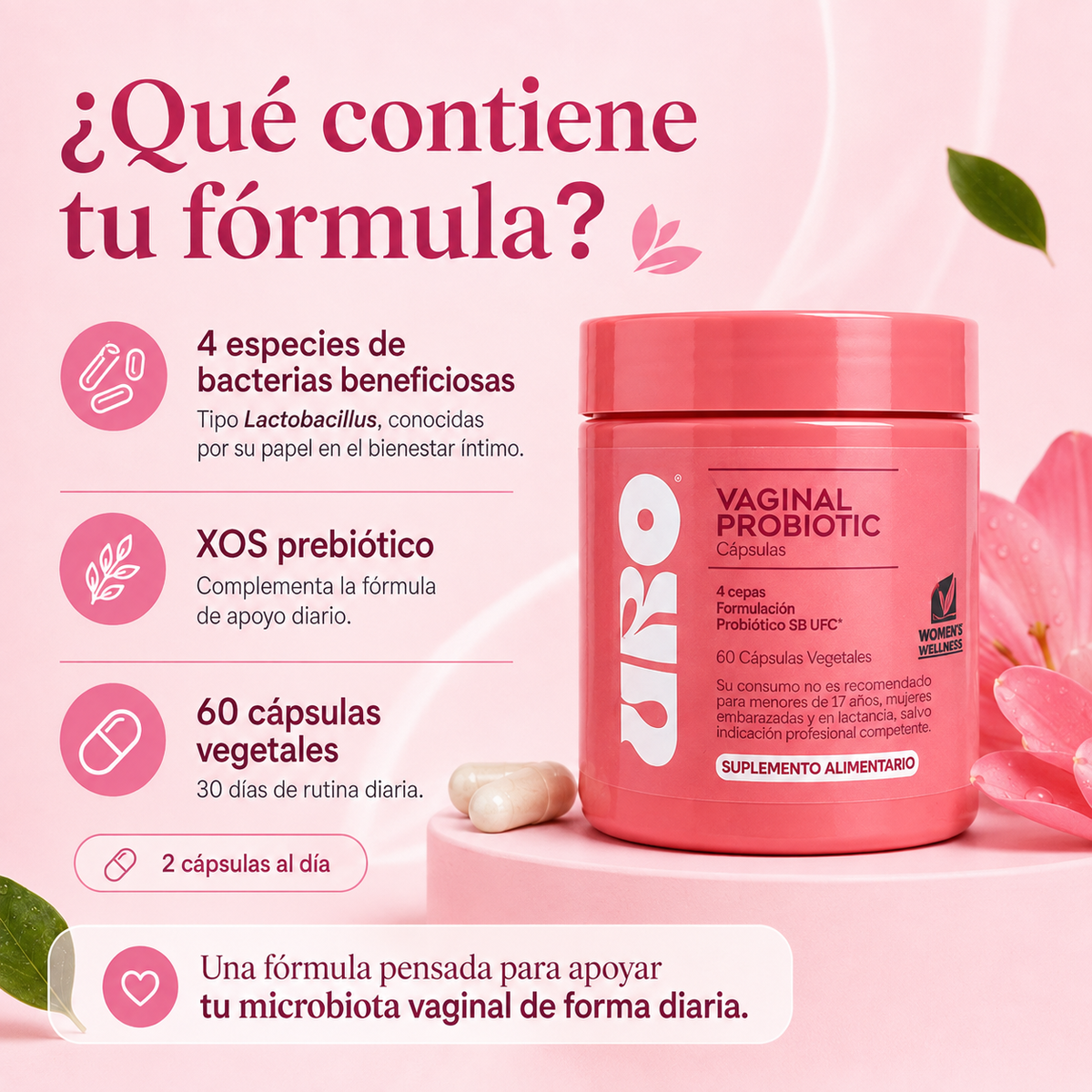 URO PROBIOTICO™ Equilibrio Intimo Diario — 60 CAPS